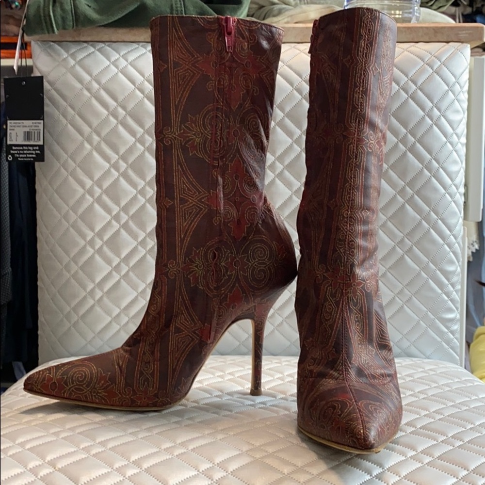 Roberto Cavalli Calf High Boots Size 36 1/2